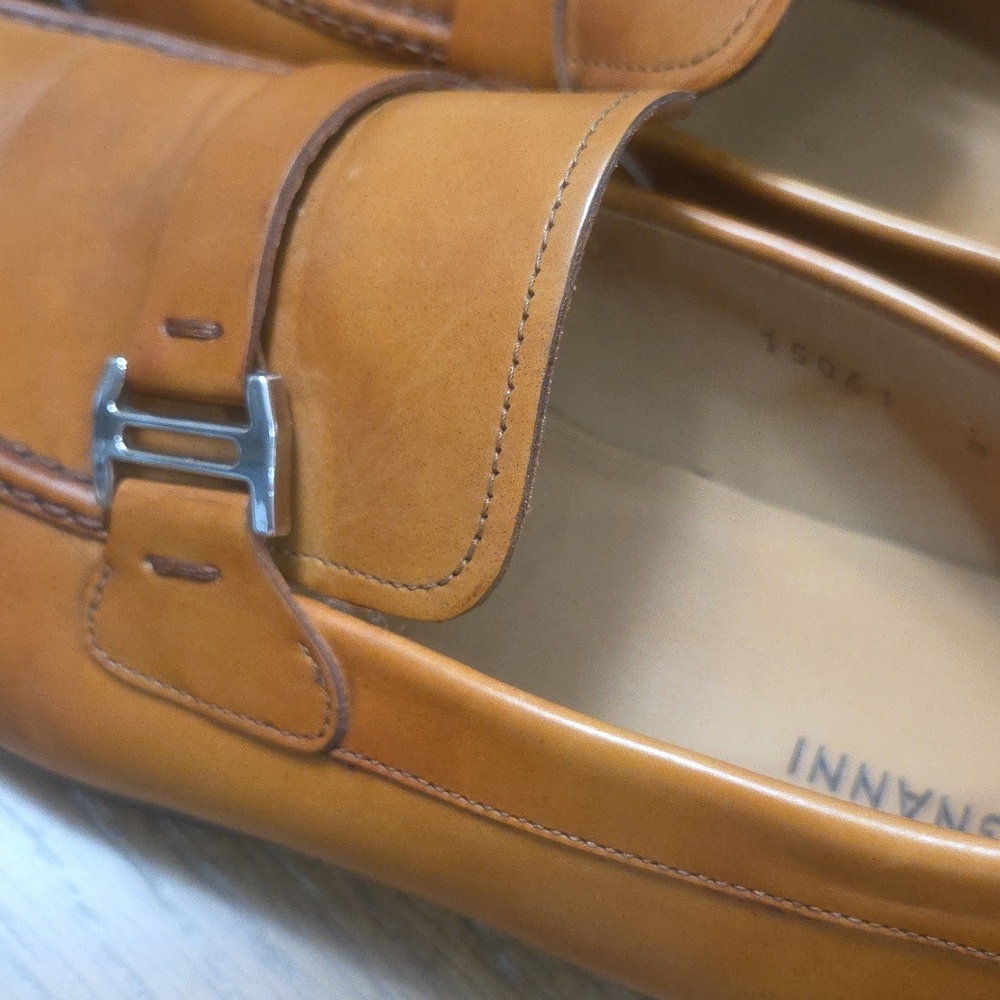 Magnanni Lino Salas Bit Buckle Leather Loafers, Size 8 - Picture 7 of 12